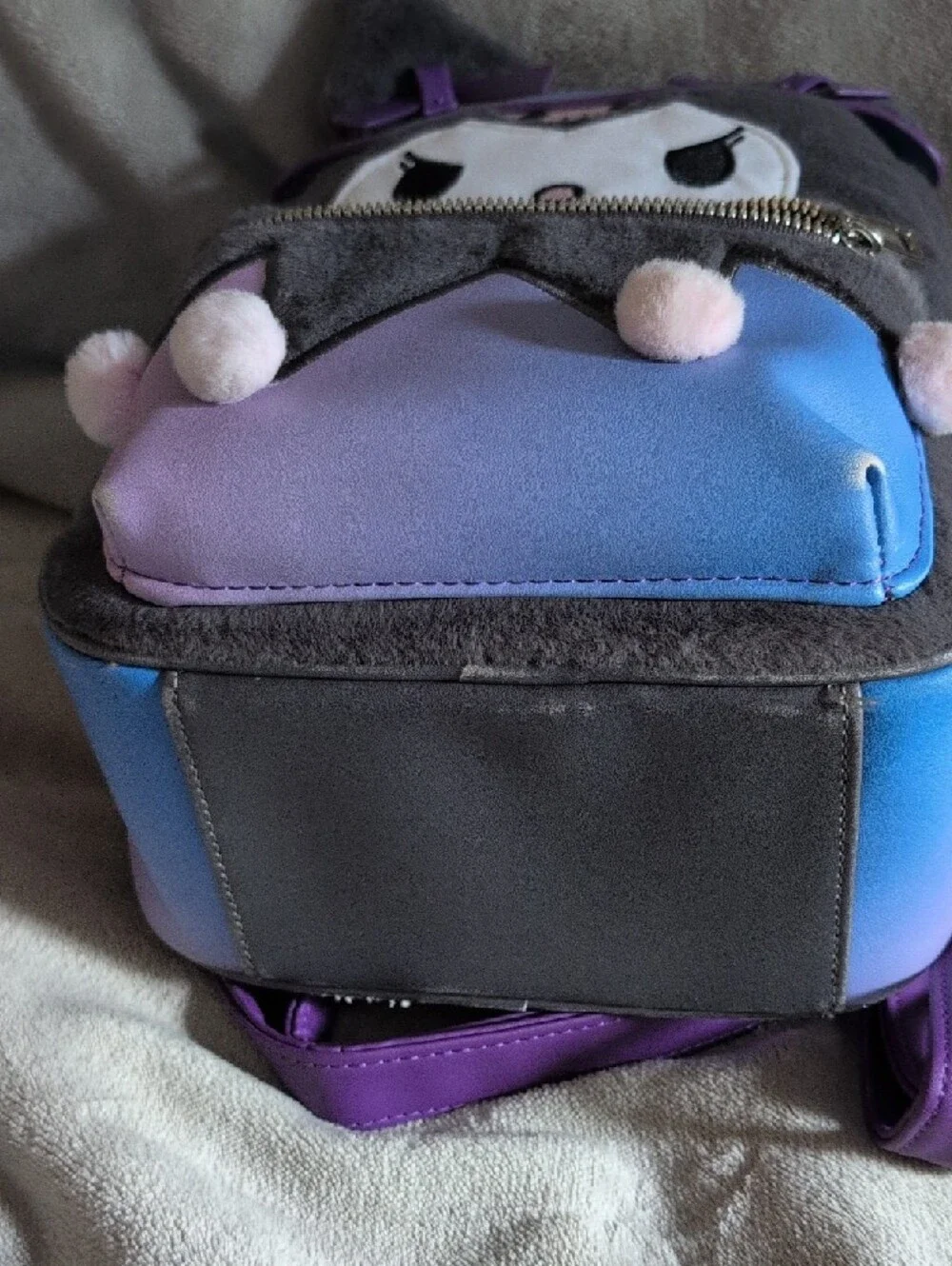 Her Universe Kuromi Hello Kitty Purple and Gray Plush Witch Hat Mini Backpack